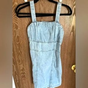 Light blue fake denim dress